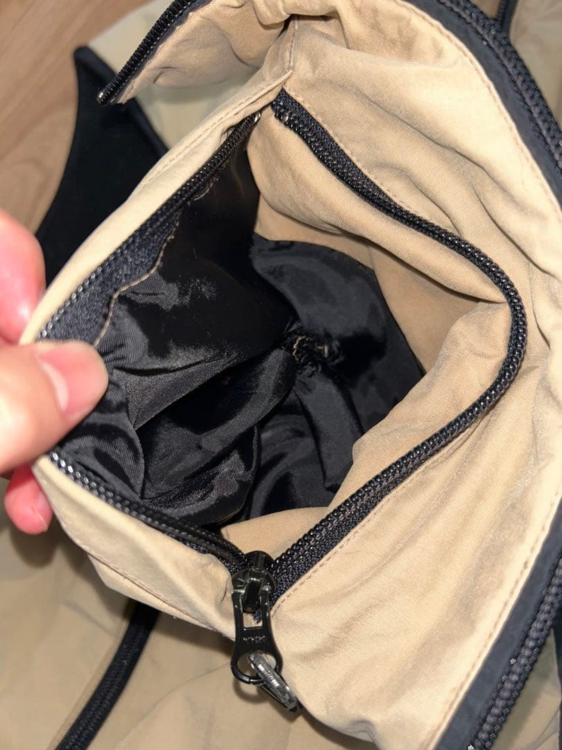 00s 【名作】Eddie Bauer コットンナイロン ベスト ベージュ