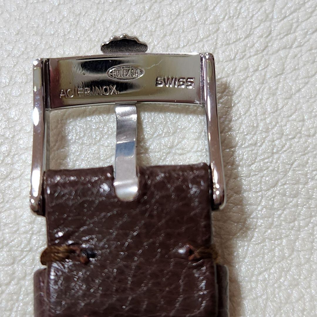 P③ロレックス　純正革ベルト+SS尾錠 尾錠取付幅14mm　茶