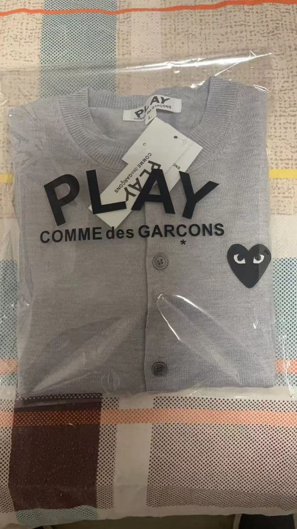 PLAY COMME des GARCONS カーディガンM-XL#24 グレー