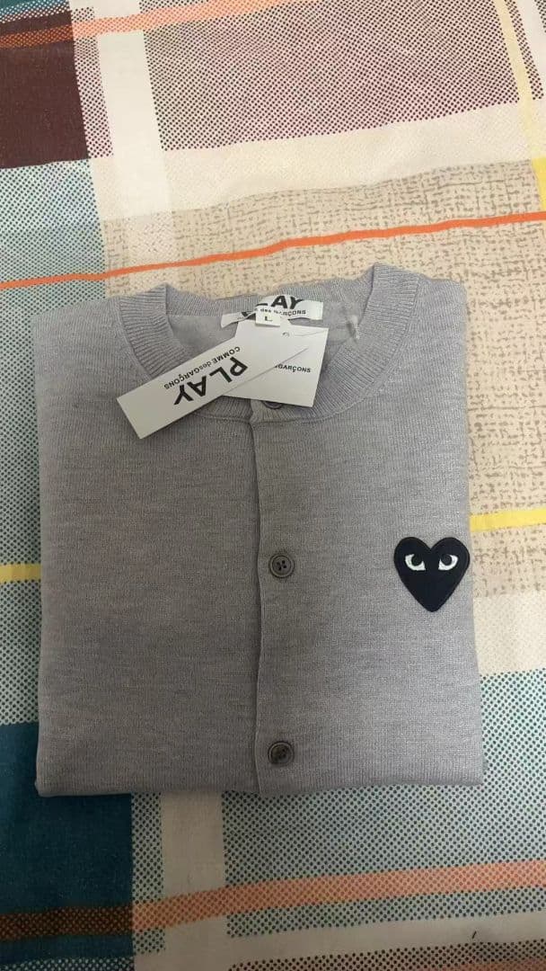 PLAY COMME des GARCONS カーディガンM-XL#24 グレー