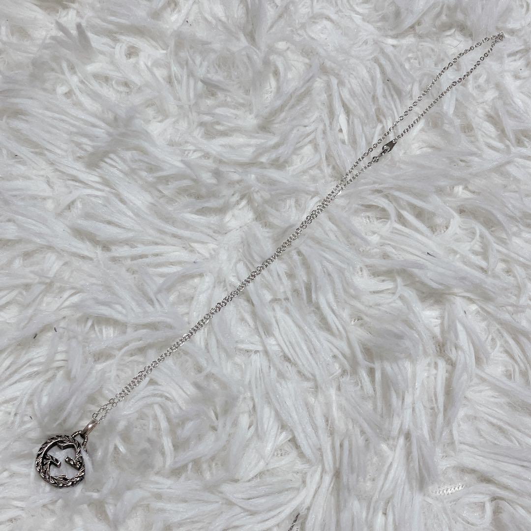 グッチ　ネックレス　アラベスク　インターロッキング　GG シルバー