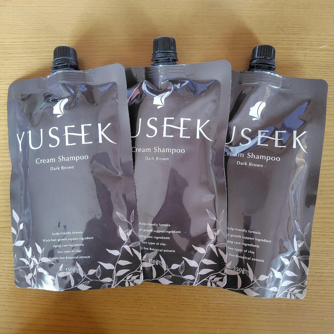 YUSEEK クリームシャンプー ダークブラウン 350g✕3パック