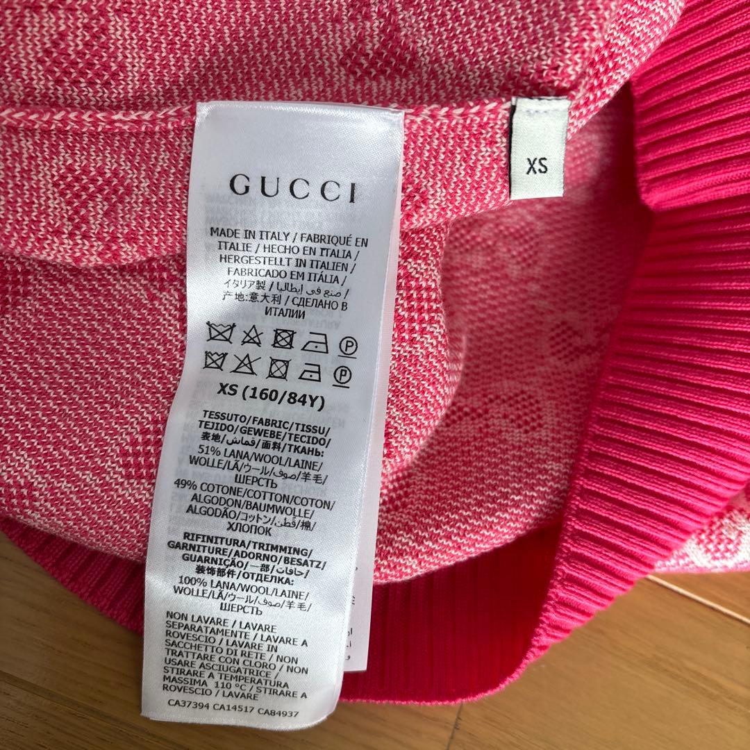 GUCCI グッチ ジャガードカーディガン ピンク