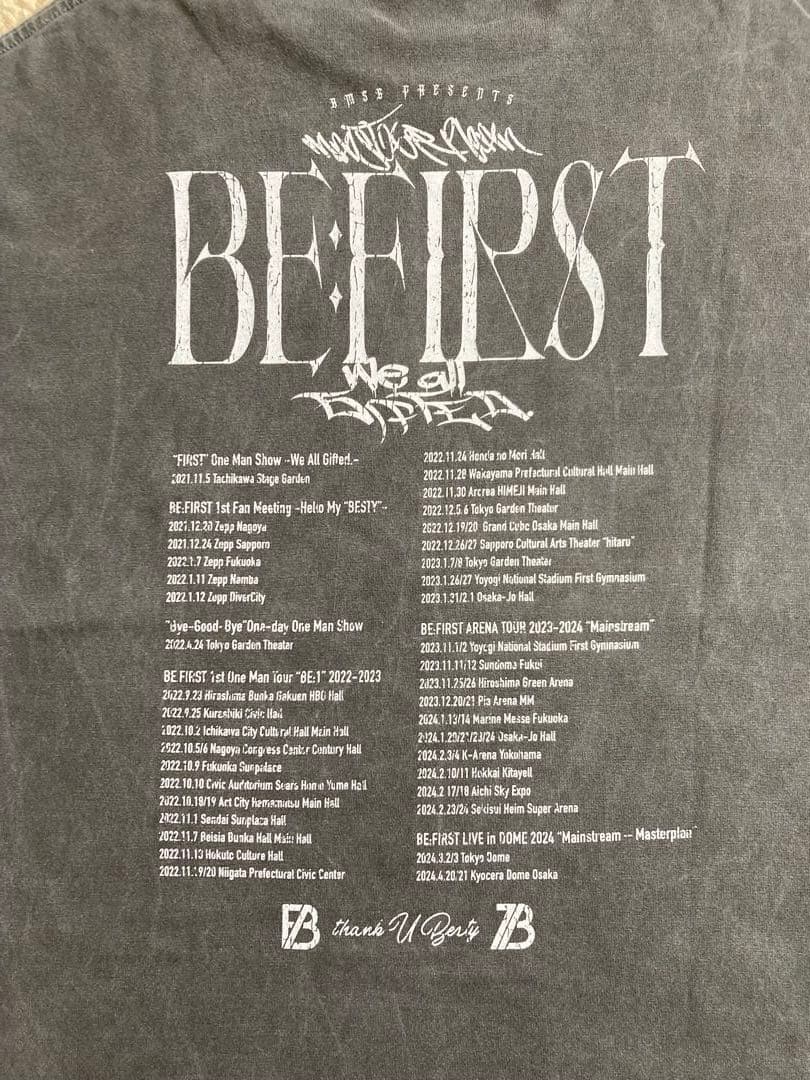 【ちー】BE:FIRST FC限定 Tシャツ　Sサイズ　ビーファースト