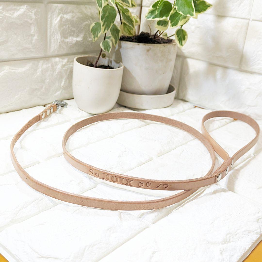 【ミシェル  】✨名入れ✨本革✨小型犬猫用首輪＆リードセット