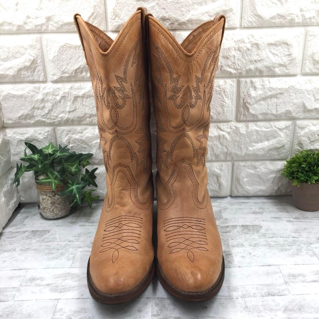 JOESANCHES ジョーサンチェス ウエスタンブーツ 38 ブラウン