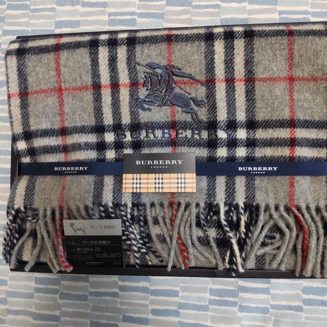 バーバリーLONDON ノバチェック ストール 膝掛け グレー